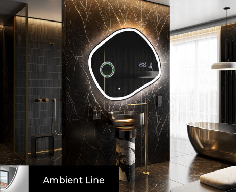 Oglinzi pentru baie cu LED în formă neregulată R222