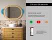 Oglindă ovală într-o ramă de stejar cu iluminare LED #7