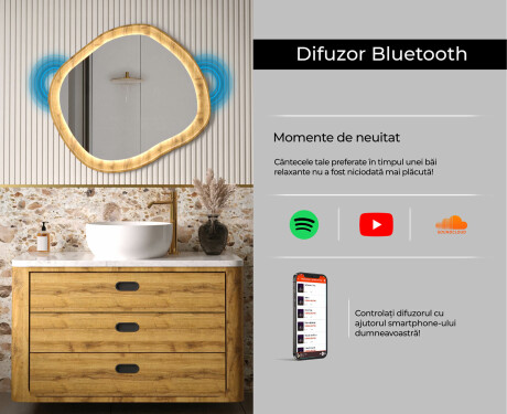 Oglindă decorativă într-o ramă de stejar cu iluminare LED #7