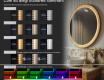 Oglindă rotunjită într-o ramă de stejar cu iluminare LED #5