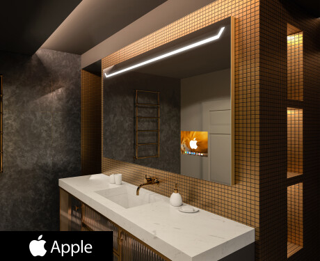 Oglinda baie cu leduri perete SMART L128 Apple #1