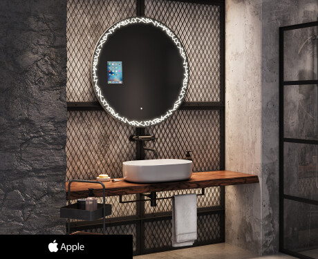 Oglinda rotunda perete LED SMART L115 Apple #1