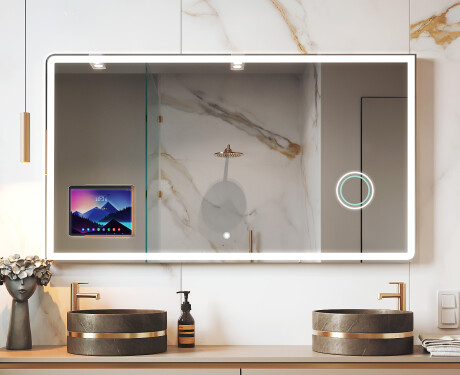 Oglindă LED Modernă Rotunjită cu ramă iPad Displine L146