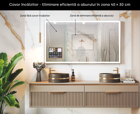 Oglindă LED Modernă Rotunjită cu ramă iPad Displine L146 #7
