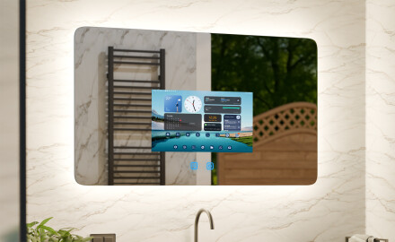 Oglindă de Baie LED Inteligentă Rotunjită SmartScreen 21,5”