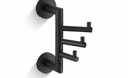 CLASSIC – Cârlig pentru prosoape / triplu, mobil / negru mat