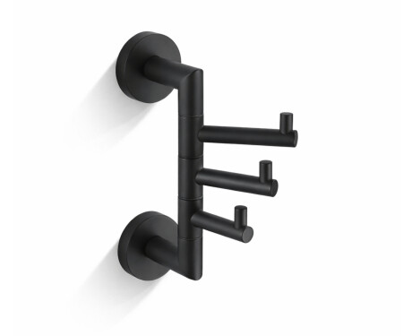 CLASSIC – Cârlig pentru prosoape / triplu, mobil / negru mat