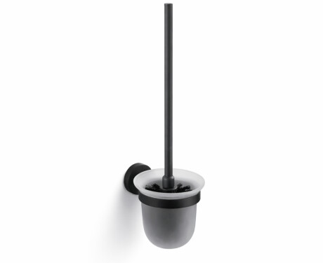 CLASSIC – Perie de toaletă suspendată / sticlă mată / negru mat