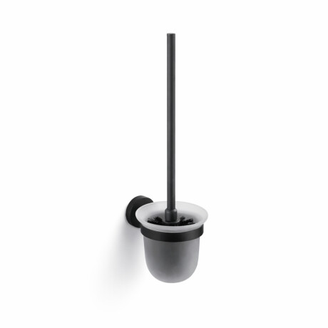 CLASSIC – Perie de toaletă suspendată / sticlă mată / negru mat #1