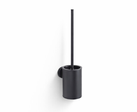 CLASSIC – Perie de toaletă joasă, de montat pe perete / recipient metalic, miez din material plastic / negru mat