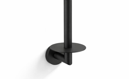 CLASSIC – Suport cu rozetă pentru rola de hârtie igienică de rezervă / negru mat