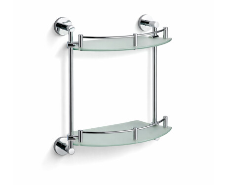 CLASSIC – Raft semicircular dublu / crom, sticlă mată