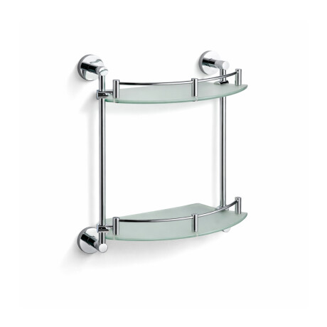 CLASSIC – Raft semicircular dublu / crom, sticlă mată #1