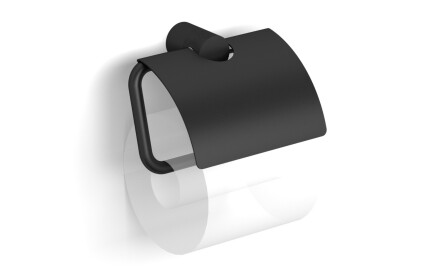 MEGAN – Suport pentru hârtie igienică / cu capac / negru mat