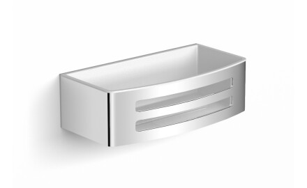 Coș 22x11x6 / inserție din plastic alb / oțel lustruit