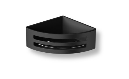 Coș de colț 16x16x6 / negru mat / interior din plastic negru