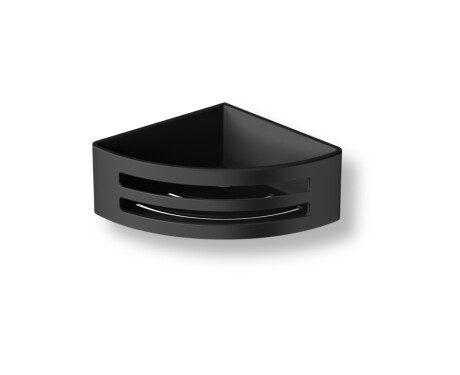Coș de colț 16x16x6 / negru mat / interior din plastic negru