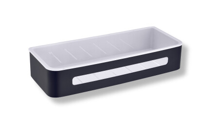 Coș 29x12x5,5 / negru mat / inserție din plastic albă