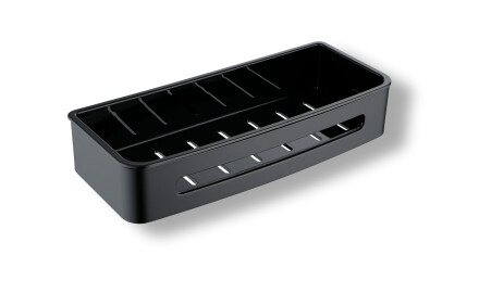 Coș 29x12x5,5 / negru mat / inserție din plastic negru
