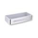 Coș 29x12x5,5 / oțel lustruit / interior din plastic alb #1