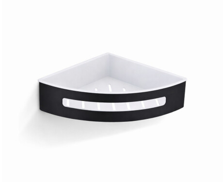 Coș de colț 20,5x20,5x5,5 / negru mat / interior din plastic alb