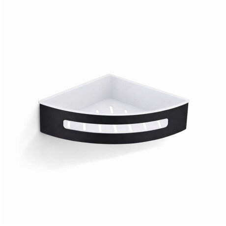 Coș de colț 20,5x20,5x5,5 / negru mat / interior din plastic alb #1