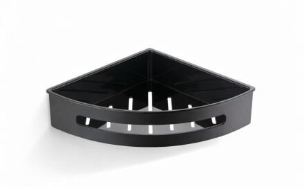 Coș de colț 20,5x20,5x5,5 / negru mat / interior din plastic negru
