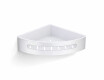 Coș de colț 20,5x20,5x5,5 / oțel lustruit / interior din plastic alb