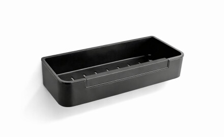 Coș 29x12x5,5 cu elastic / negru mat / inserție din plastic negru