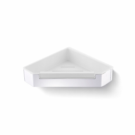 Coș de colț 22x22x5,5 cu bandă de strângere / oțel lustruit / interior din plastic alb #1