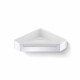 Coș de colț 22x22x5,5 cu bandă de strângere / oțel lustruit / interior din plastic alb #1