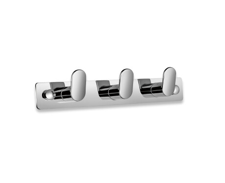 Bară - 3 cârlige pentru prosoape (în formă de fasole) / cromată