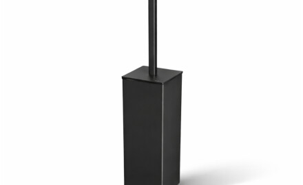 Perie de toaletă independentă / pătrată / negru mat