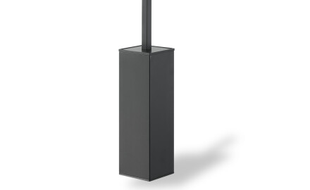 Perie de toaletă suspendată / pătrată / negru mat