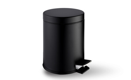 Coș cu pedală STANDARD rotund, 3 L, închidere lentă / negru mat