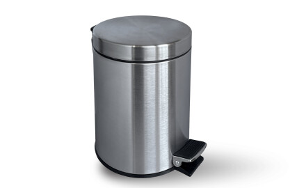 Coș cu pedală STANDARD rotund, 3 L, închidere lentă / oțel satinat