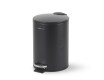 Coș cu pedală BUDGET rotund, 3 L, închidere lentă / oțel negru mat