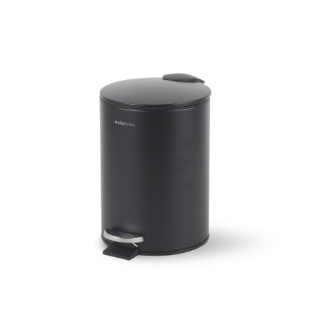 Coș cu pedală BUDGET rotund, 3 L, închidere lentă / oțel negru mat #1