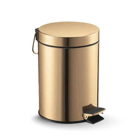 Coș cu pedală STANDARD rotund, 5 L, închidere lentă / auriu lucios #1