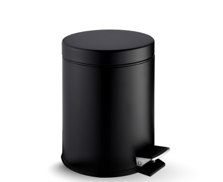 Coș cu pedală STANDARD rotund, 5 L, închidere lentă / negru mat