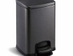Coș cu pedală PREMIUM dreptunghiular, 20 L, închidere lentă / negru mat