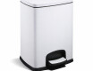 Coș cu pedală PREMIUM dreptunghiular, 20 L, închidere lentă / alb