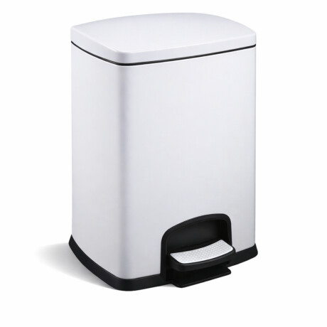 Coș cu pedală PREMIUM dreptunghiular, 20 L, închidere lentă / alb #1
