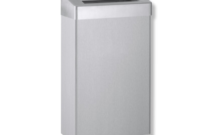 Coș de gunoi de 30 L cu capac deschis, seria R10 / oțel inoxidabil periat