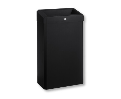 Coș de gunoi de 30 L cu capac deschis, seria R1 / oțel inoxidabil negru mat