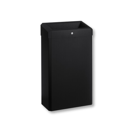 Coș de gunoi de 30 L cu capac deschis, seria R1 / oțel inoxidabil negru mat #1