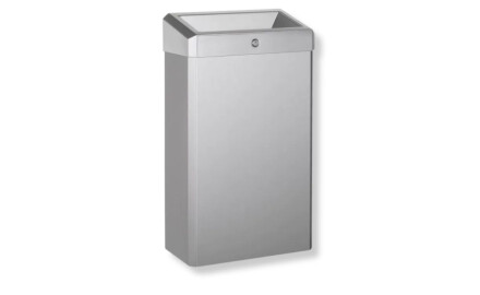 Coș de gunoi de 30 L cu capac deschis, seria R1 / oțel inoxidabil periat