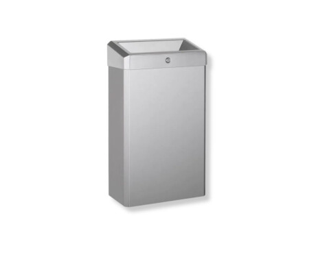 Coș de gunoi de 30 L cu capac deschis, seria R1 / oțel inoxidabil periat
