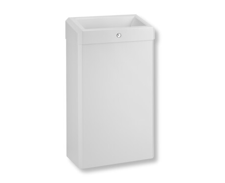 Coș de gunoi de 30 L cu capac deschis, seria R1 / oțel inoxidabil, alb mat