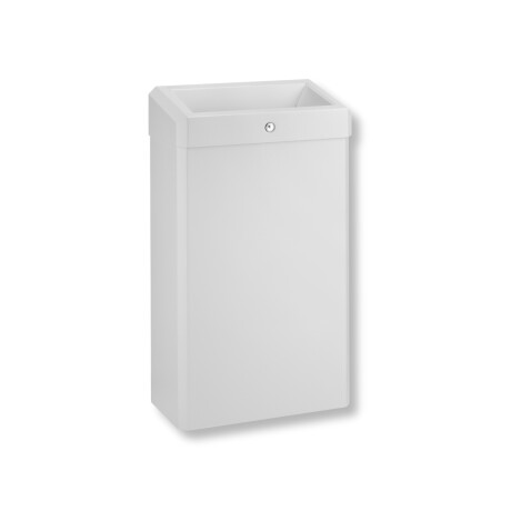 Coș de gunoi de 30 L cu capac deschis, seria R1 / oțel inoxidabil, alb mat #1